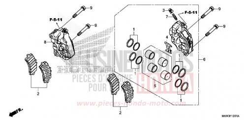 ETRIER DE FREIN AVANT (CBR1000SP) CBR1000SPN de 2022